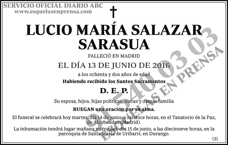 Lucio María Salazar Sarasua